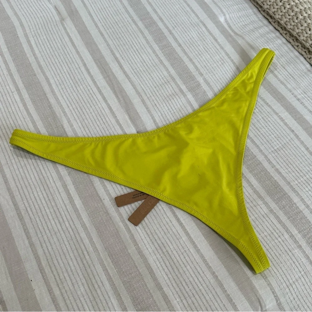 SKIMS Vibrant Neon Yellow Bikini Bottom Thong Swim 3X